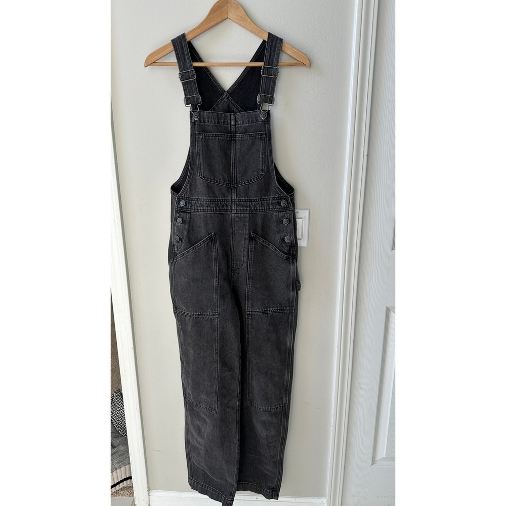 Madewell Women XS Black Denim Overalls Lunar Wash Carpenter Bib Jumpuit - Picture 1 of 4